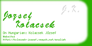 jozsef kolacsek business card